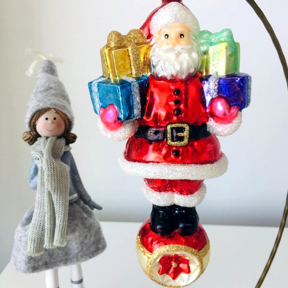 ✨ NEW Very Rare Authentic Christopher Radko Santa Reflector Large Glass Ornament